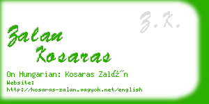 zalan kosaras business card